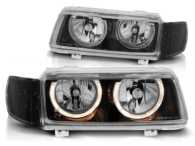 Headlights VW Passat 35i Angel Eyes Black