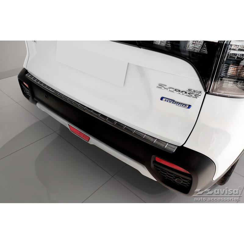 Black Stainless Steel Rear bumper protector  Suzuki S-Cross II 2022- 'Ribs'