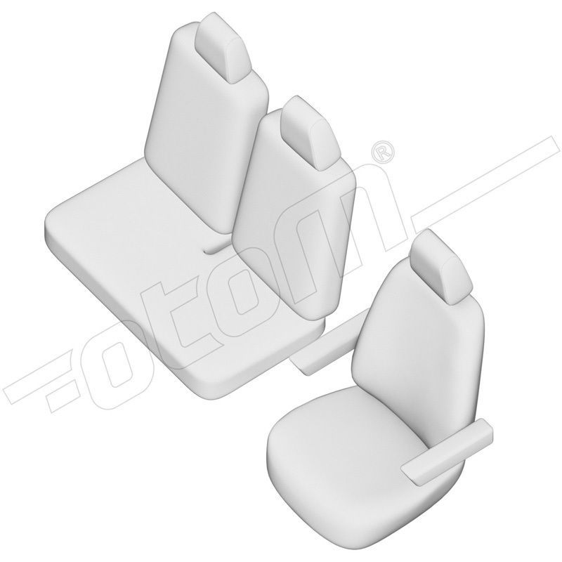 Original Design Textile seat covers 2+1  Volkswagen Crafter/MAN TGE 2017- (Ergo Comfort) (split in backrest bench)