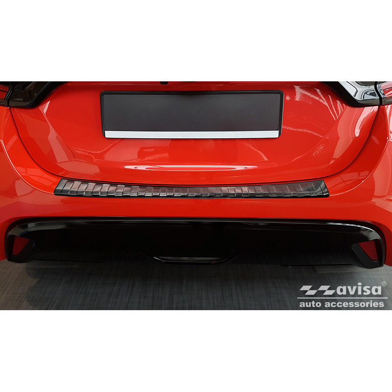 Black Stainless Steel Rear bumper protector  Toyota Yaris IV Hatchback 5-doors 2020-2024 & Facelift 2024- excl. GR 'Ribs'