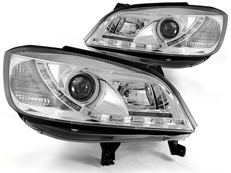 Koplampen Opel Zafira 99-05 DRL Look Chroom