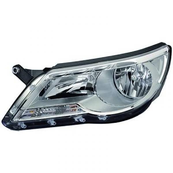 Koplamp links TIGUAN 07-03/11 HELLA H7+H7