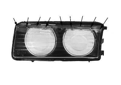 koplampglas, ZKW, links, 09/1994-BMW 3 serie E36, 1990-1998
