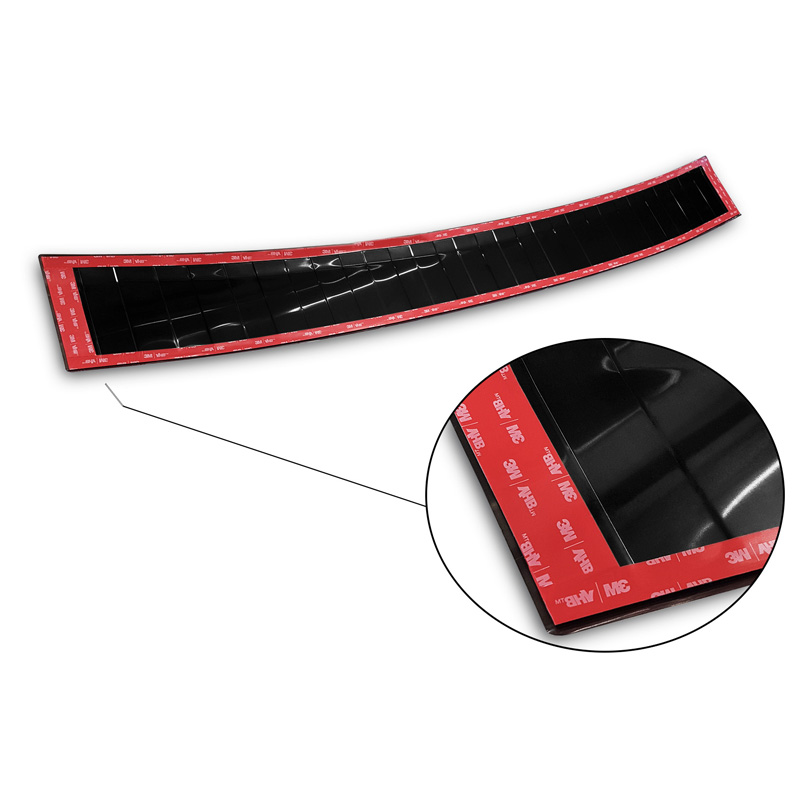 Zwart-Chroom RVS Achterbumperprotector  Volvo V70 Facelift 2013-2016 'Ribs'