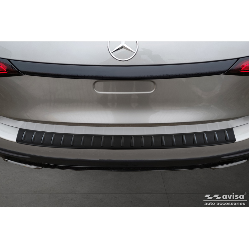 Matt Black Stainless Steel Rear bumper protector  Mercedes GLC II (X254) 2022- 'Ribs'