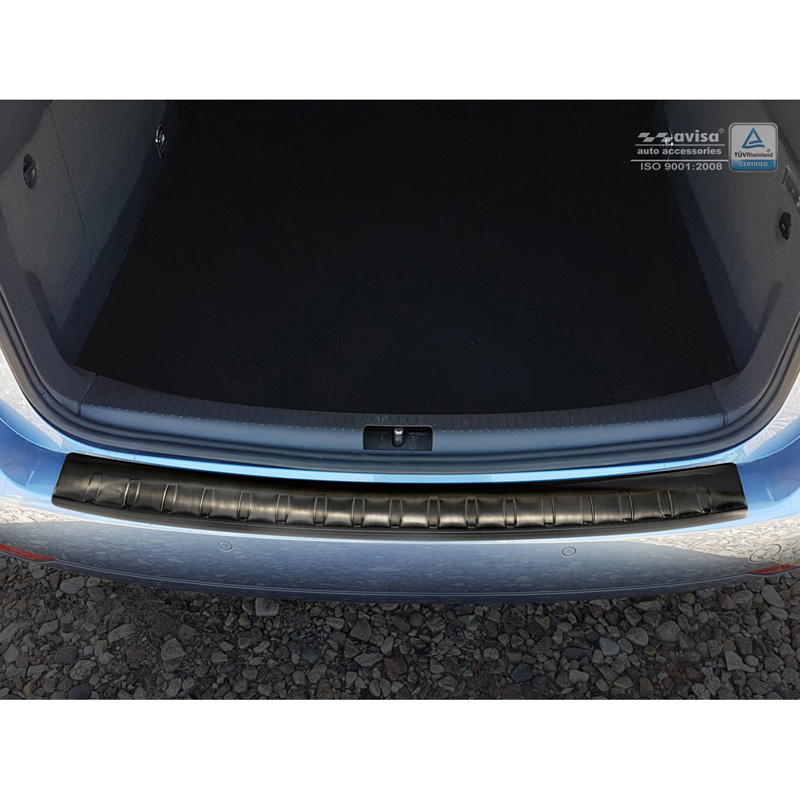 Black Stainless Steel Rear bumper protector  Volkswagen Touran II 2010-2015 'Ribs'