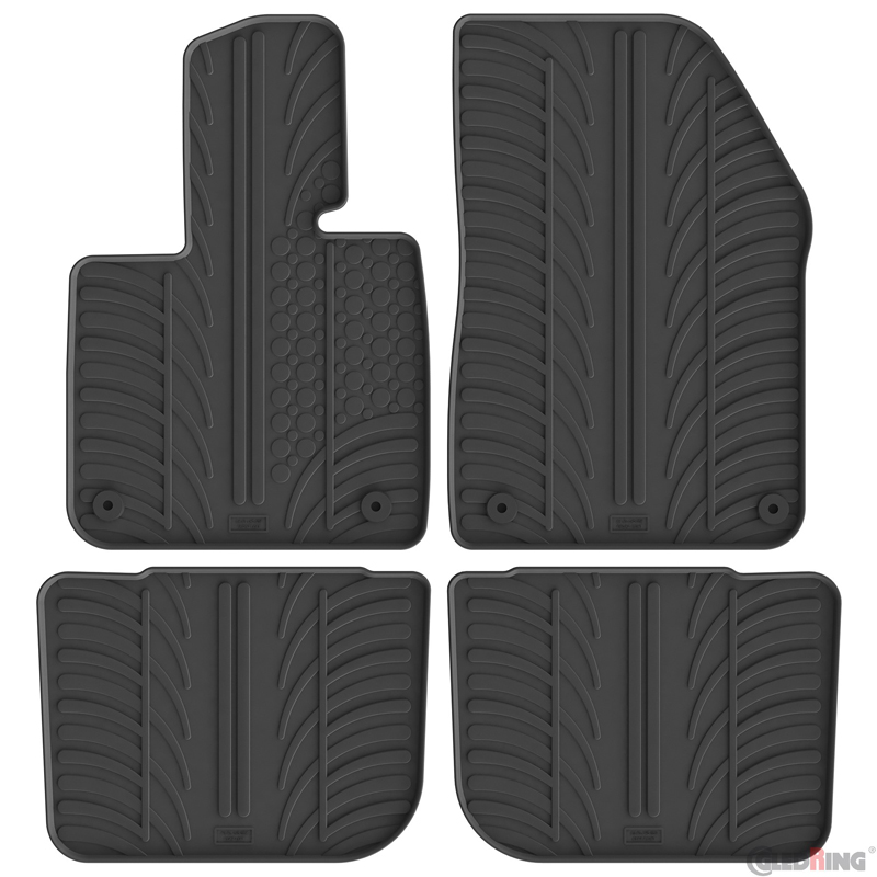 Gledring Rubber car mats set  Vinfast VF8 (EV) 2022- (T profile 4-pieces + mounting clips)