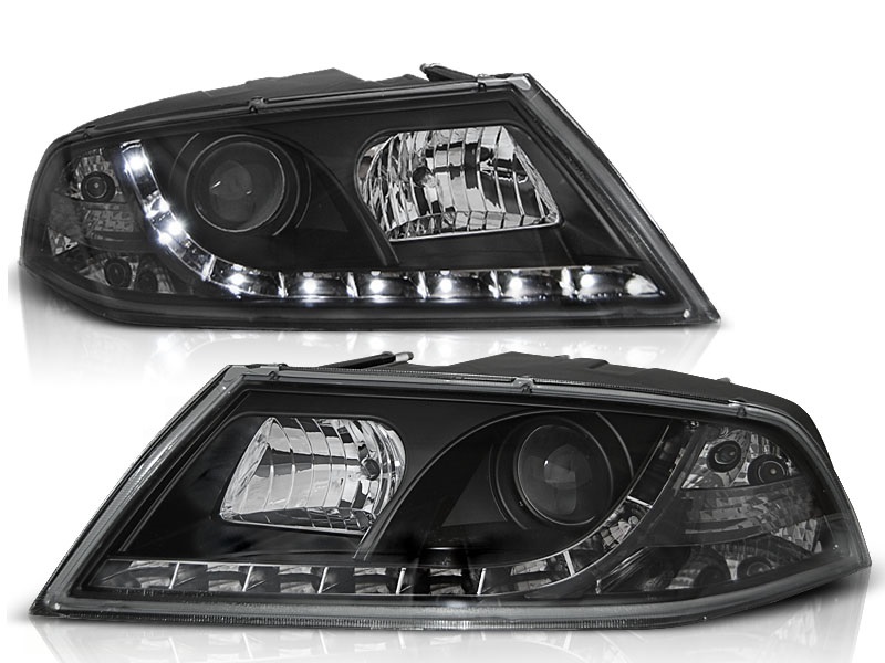 Koplampen Skoda Octavia 05-09 DRL look Devil Eyes HID zwart