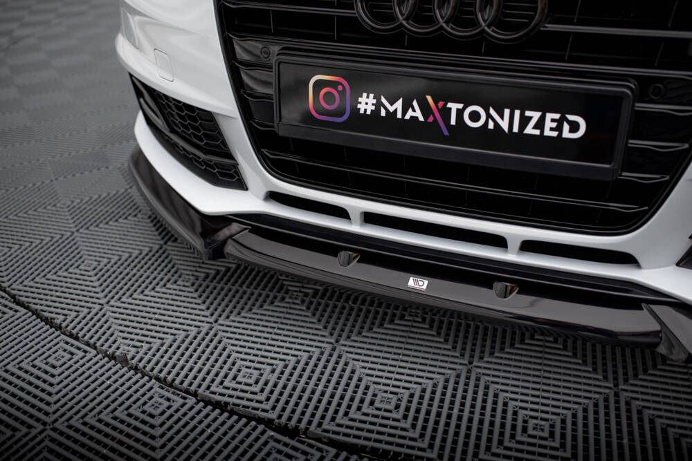 Voorspoiler V.1 Audi A4 Competition B8 FL Maxton Glans Zwart