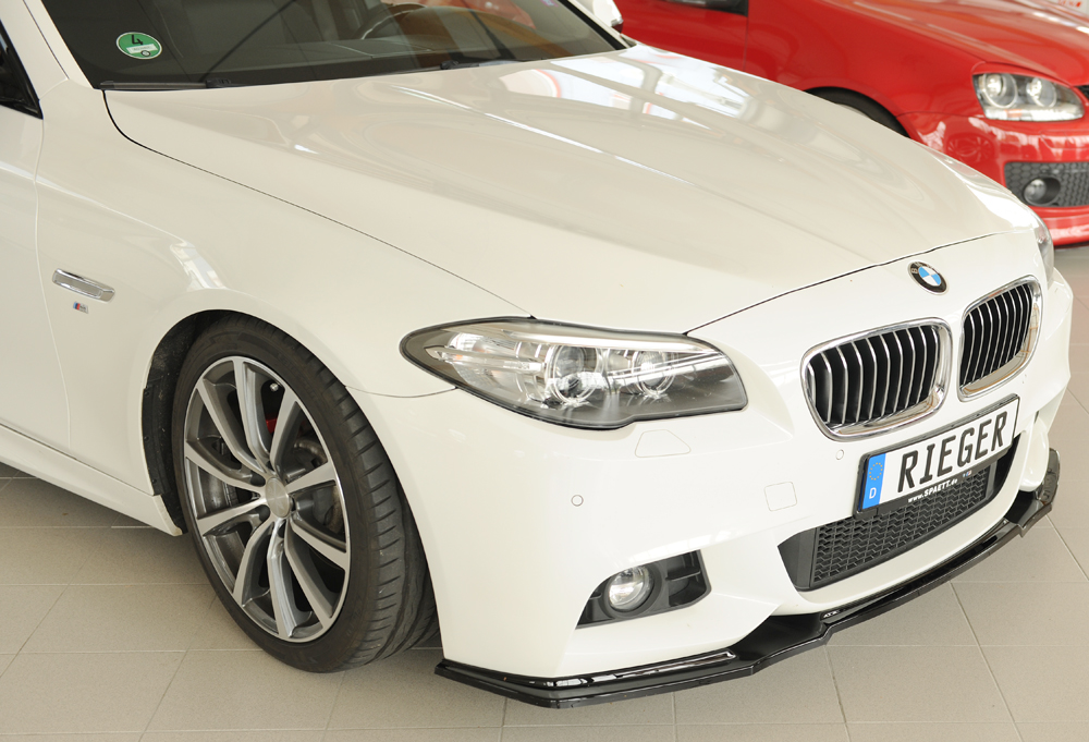 Voorspoiler BMW 5 Serie F10 M pakket Rieger Glans Zwart
