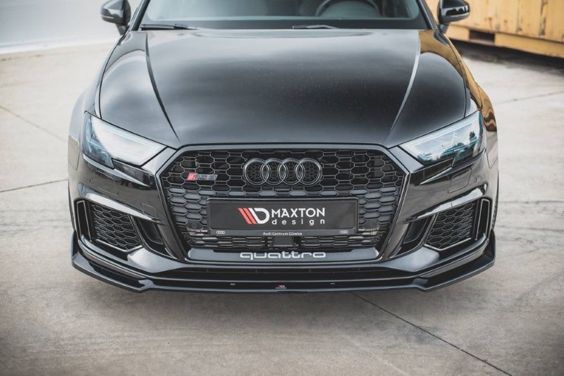 Voorspoiler V.3 Audi RS3 8V Facelift Glanzend Zwart