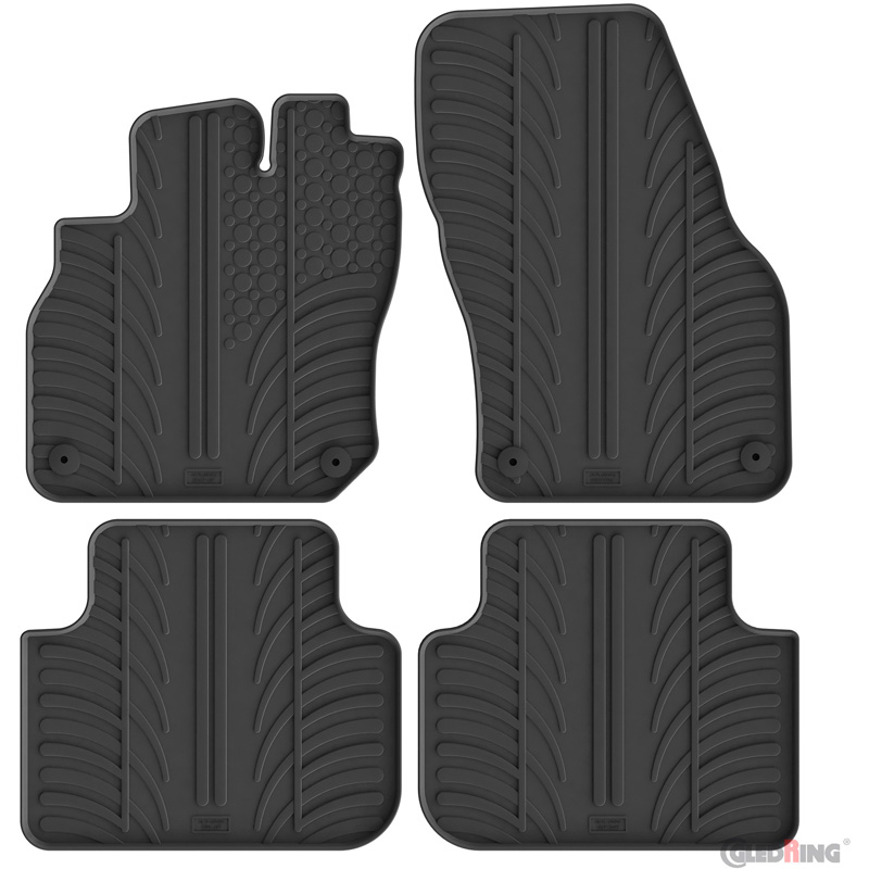 Gledring Rubber car mats set  Audi Q3 (FJB) TFSi/MHEV 2025- (T profile 4-pieces + mounting clips)