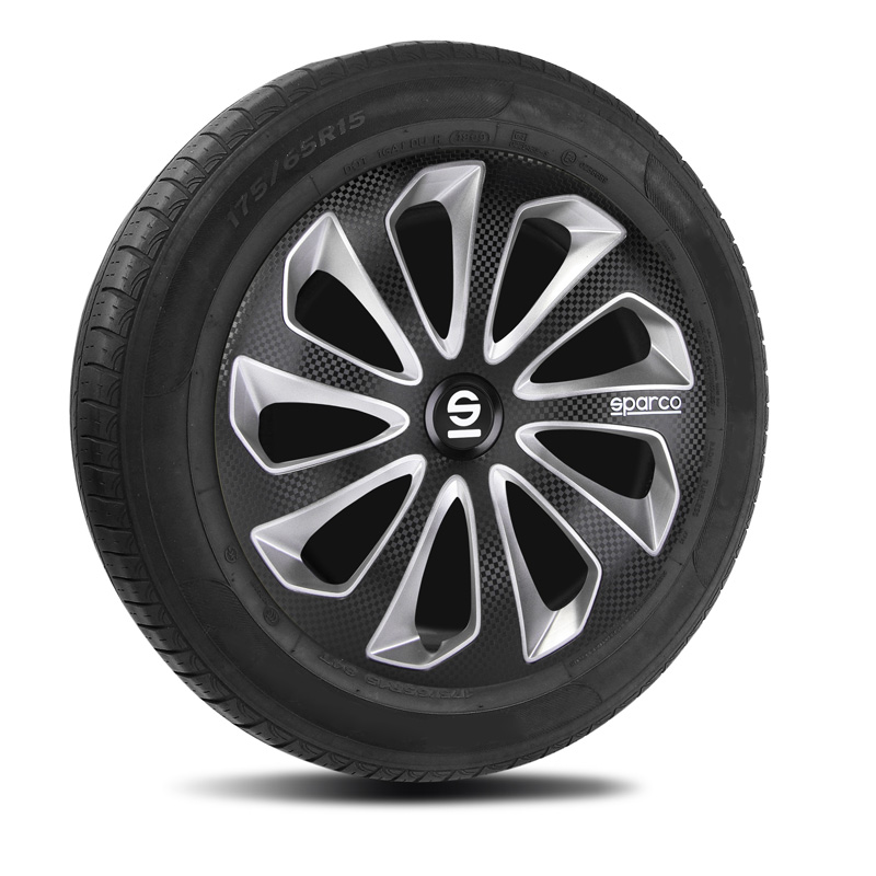 Sparco Wheel Covers Sicilia - 14-inch - Black/Silver/Carbon - Set of 4 pieces
