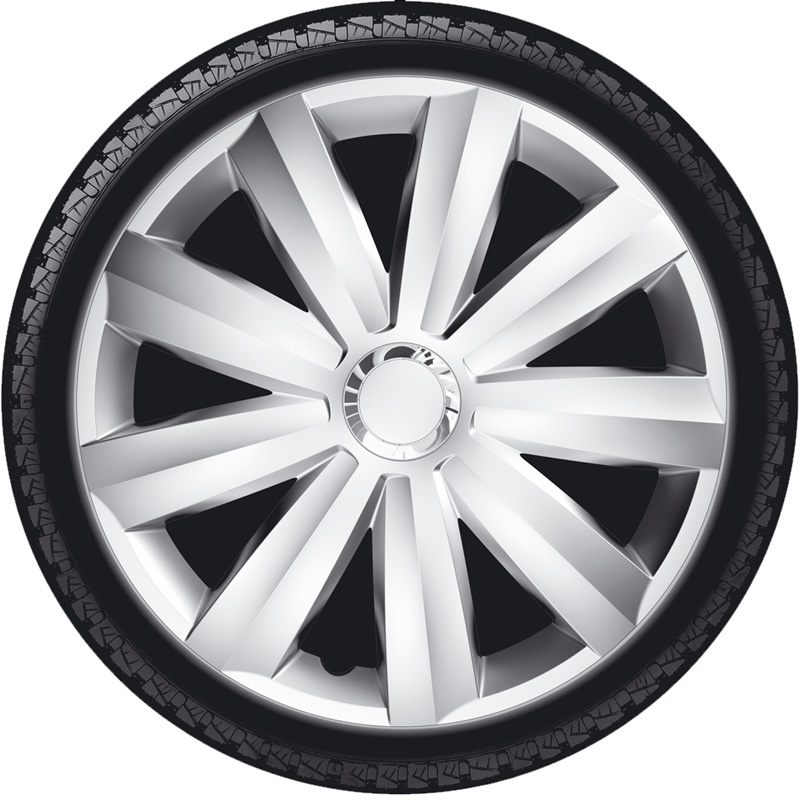 Set wheel covers Venture Pro 13-inch silver + chrome ring (Nylon)