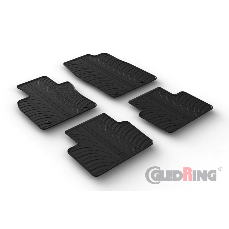 Rubber car mats set  Mazda 3 2/2019- (T profile 4-pieces + mounting clips)