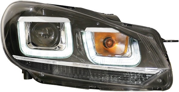 Headlights VW Golf VI Tube design Black/Chrome