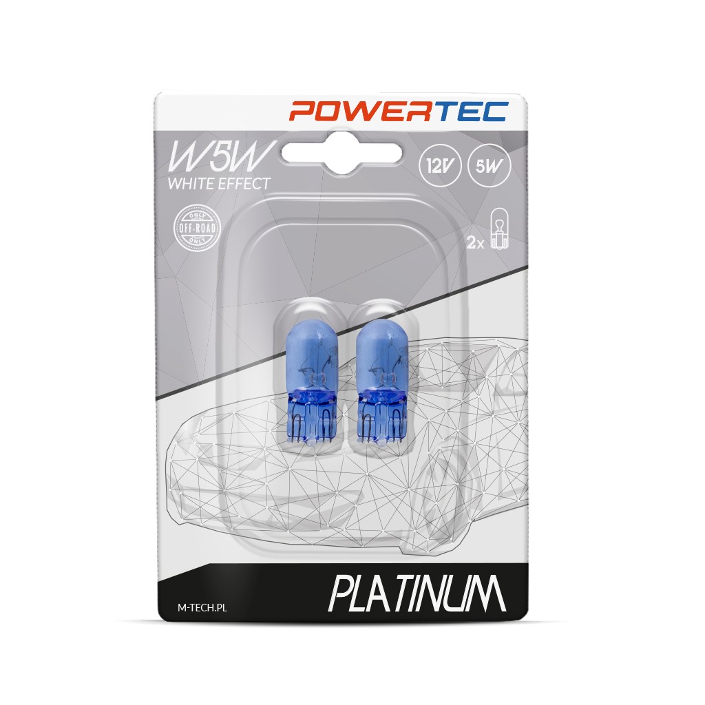 Halogeen T10 W5W Xenon white Platinum 12V 5W Powertec