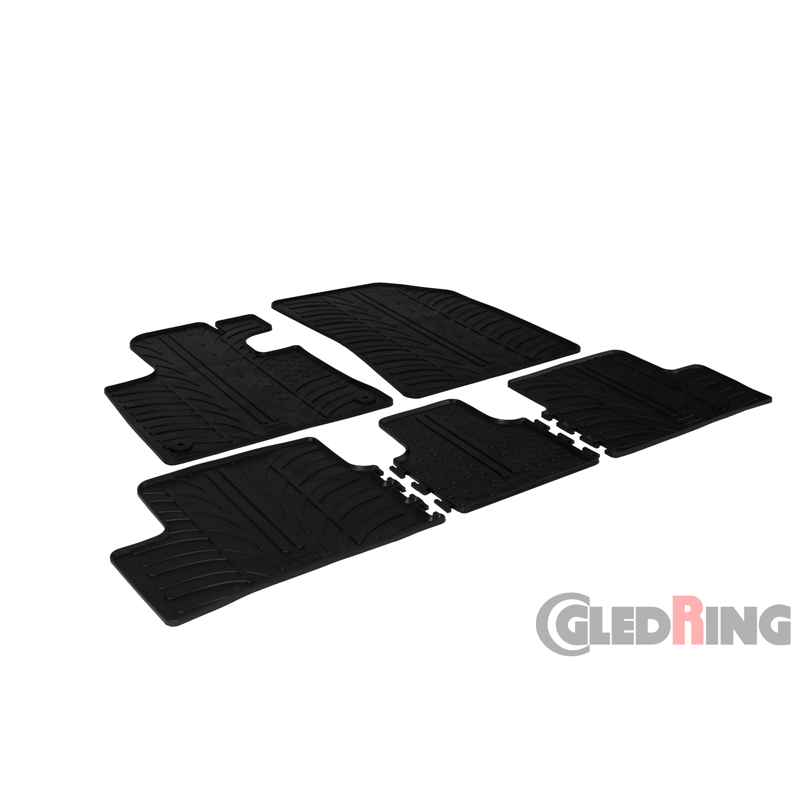 Rubber car mats set  Citroen C4 Picasso 2013- & C4 Spacetourer 2018- (T profile 5-pieces)