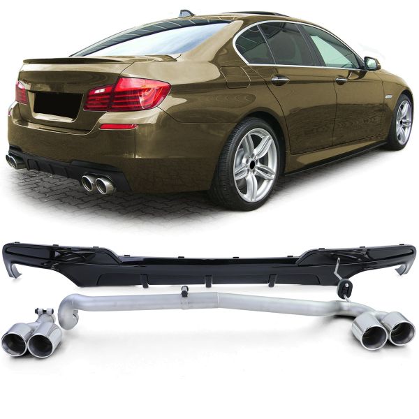 Diffuser BMW 5 Serie M Pakket F10 F11 Zilveren Sierstukken