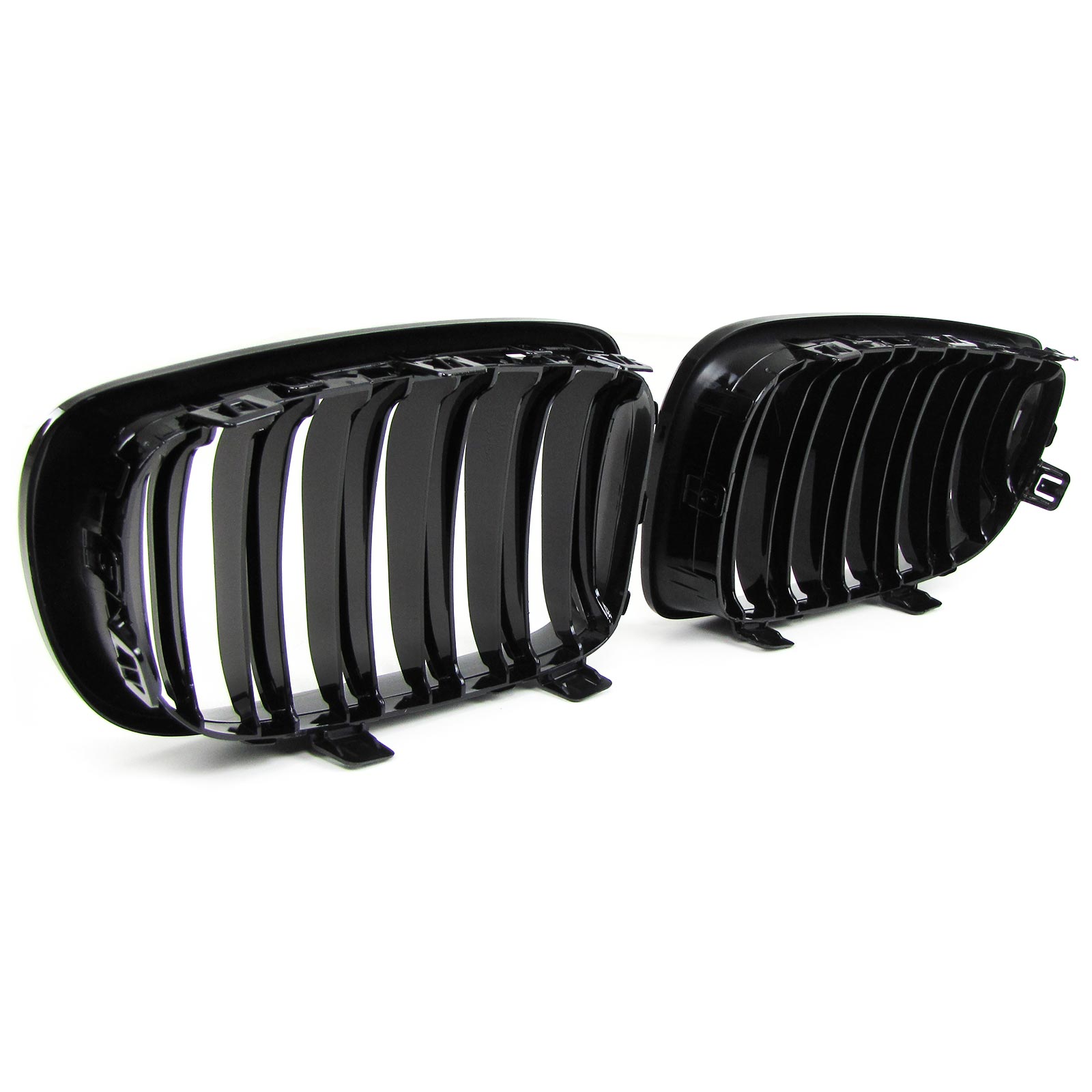 Grill Nieren BMW E81 / E82 / E87 / E88  Dubbel Spaak Glanzend Zwart