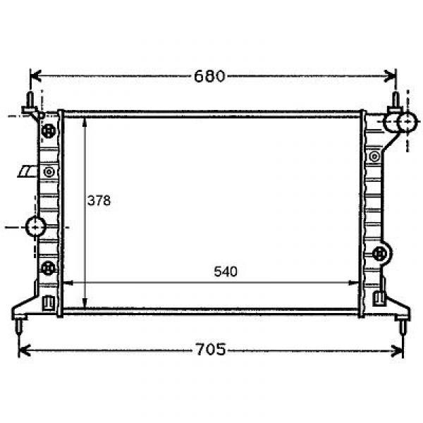 Radiator VECHTRA B 95->> 540x378 1.6/1.8/2.0 -AC