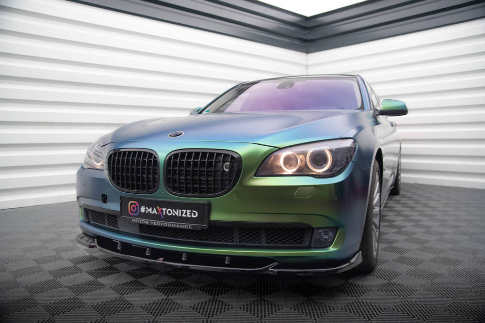 Voorspoiler V.1 BMW 7 Serie F01 Maxton Glans Zwart