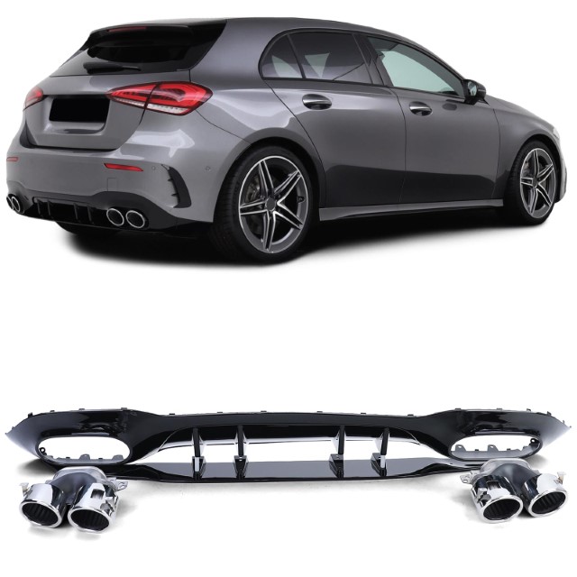 Diffusor Mercedes A klasse W177 A35/A45 Look Chroom Sierstukken