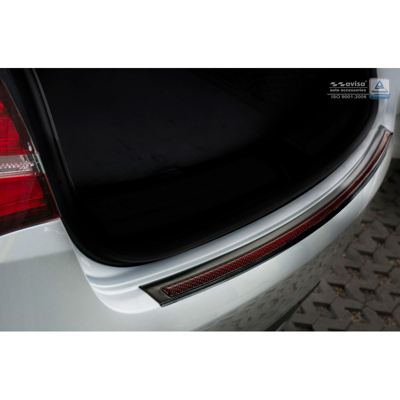 Stainless Steel Rear bumper protector 'Deluxe'  Mercedes GLE Coupé 2015- Black/Red-Black Carbon