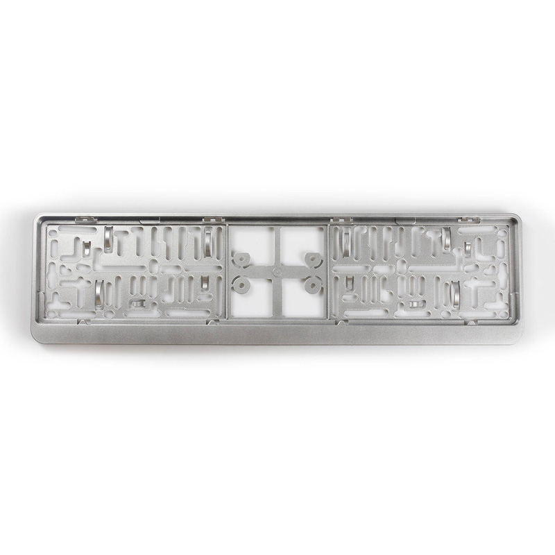 Synthetic license plate holder 'Click' 52x11cm Silver