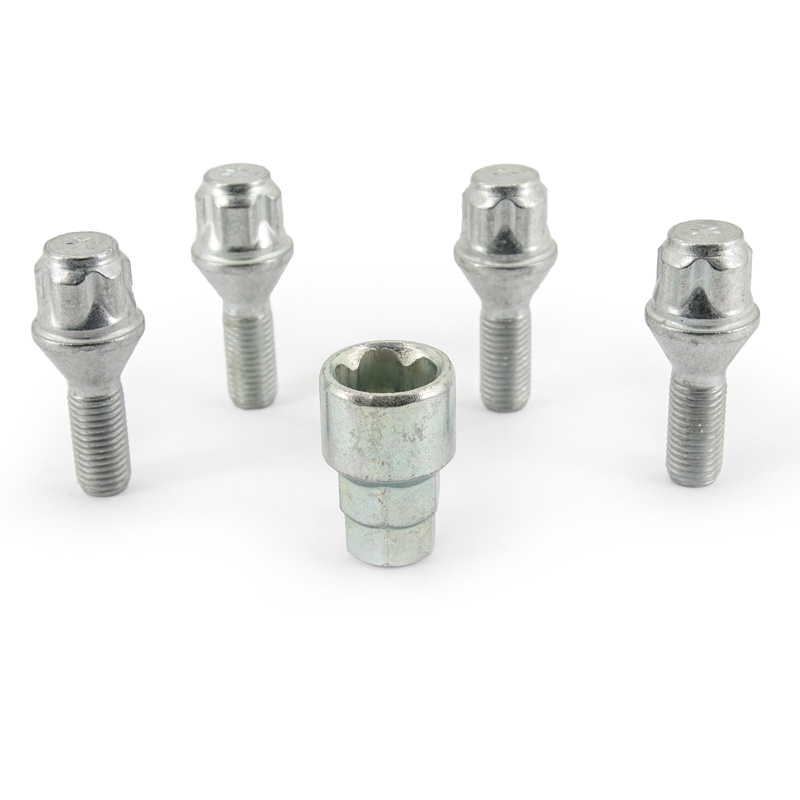 H&R Wheel lock set M12x1.50x26mm Taper - 4 wheel lock bolts incl. adapter