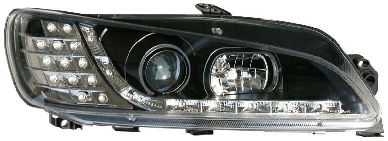 Koplampen Peugeot 306 97-99 LED Devil Eyes DRL look zwart LED