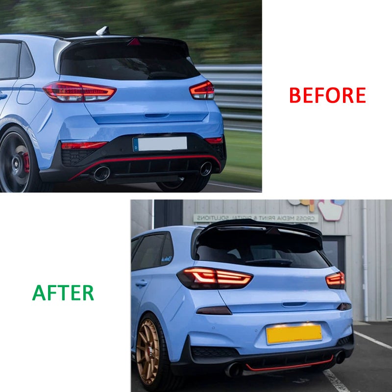 Roof spoiler (Spoiler Cap)  Hyundai i30N (PDE) 2017- (ABS Glossy Black)