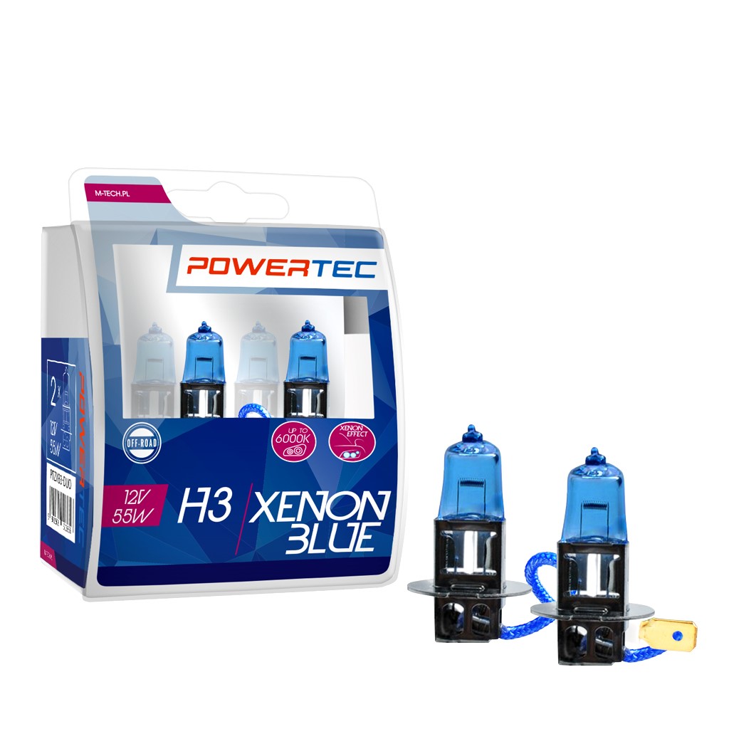 H3 lampen XenonBlue 12V DUO Mtech Powertec