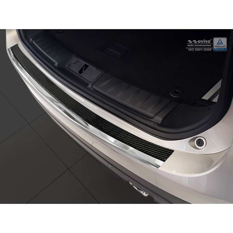 RVS Achterbumperprotector 'Deluxe'  Jaguar F-Pace 2016-2020 & FL 2020- Chroom/Zwart Carbon
