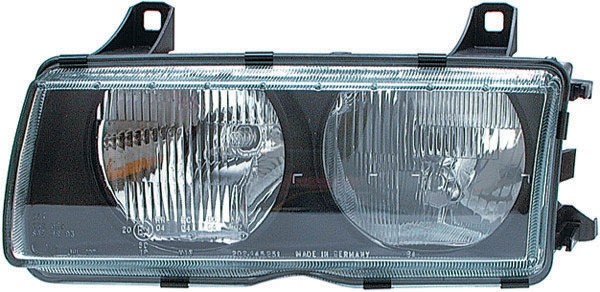 Koplamp GLAS rechts BMW E36 90-94 H1+H1 ZKW ZONDER NOPPEN
