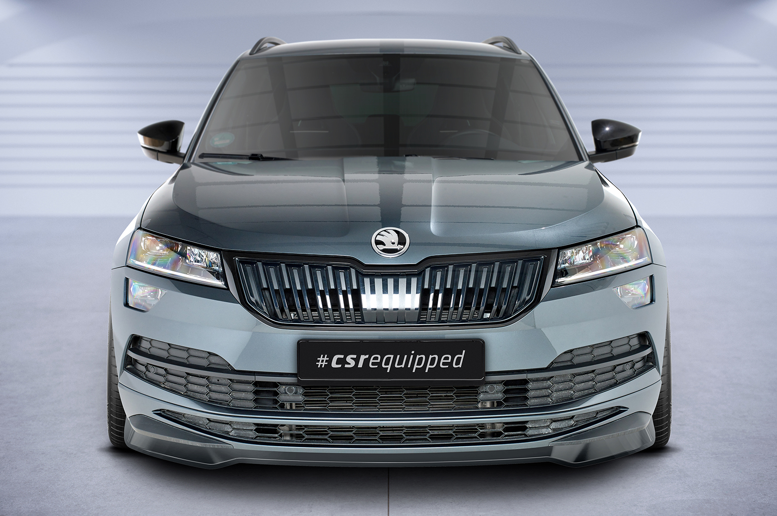 Voorspoiler Skoda Karoq CSR glans Zwart
