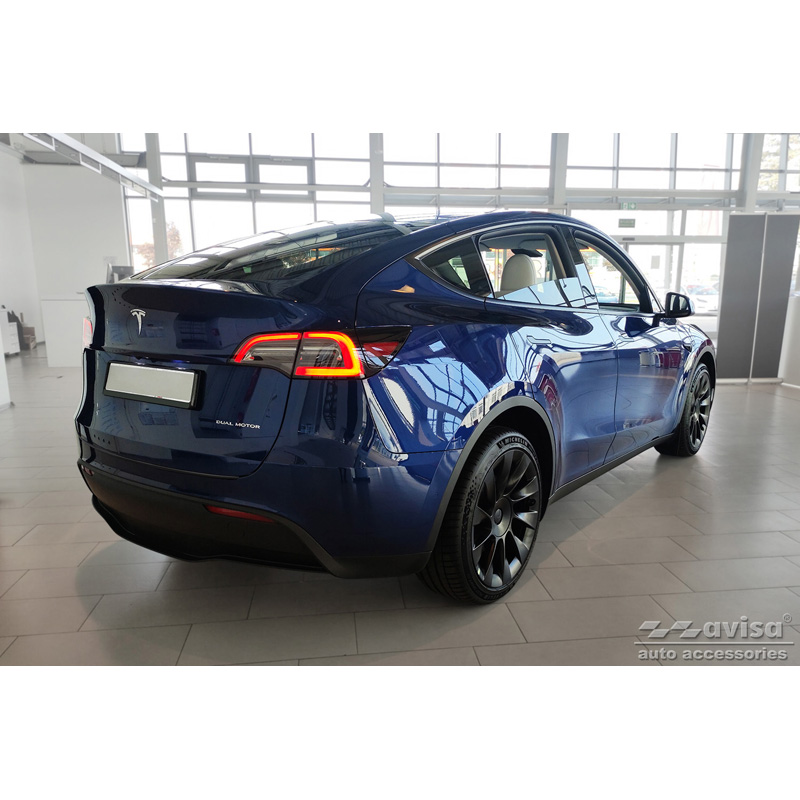 Matt Black Stainless Steel Rear bumper protector  Tesla Model Y 2020-