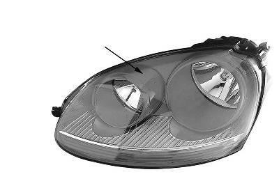 koplamp, Visteon, H7+H7, chroom huis, links VW Golf 5, 2003-2008