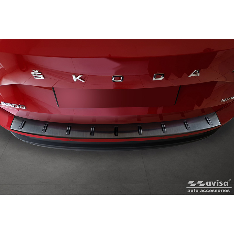 Zwart RVS Achterbumperprotector  Skoda Karoq (NU7) Facelift incl. Sportline 2022- 'STRONG EDITION'