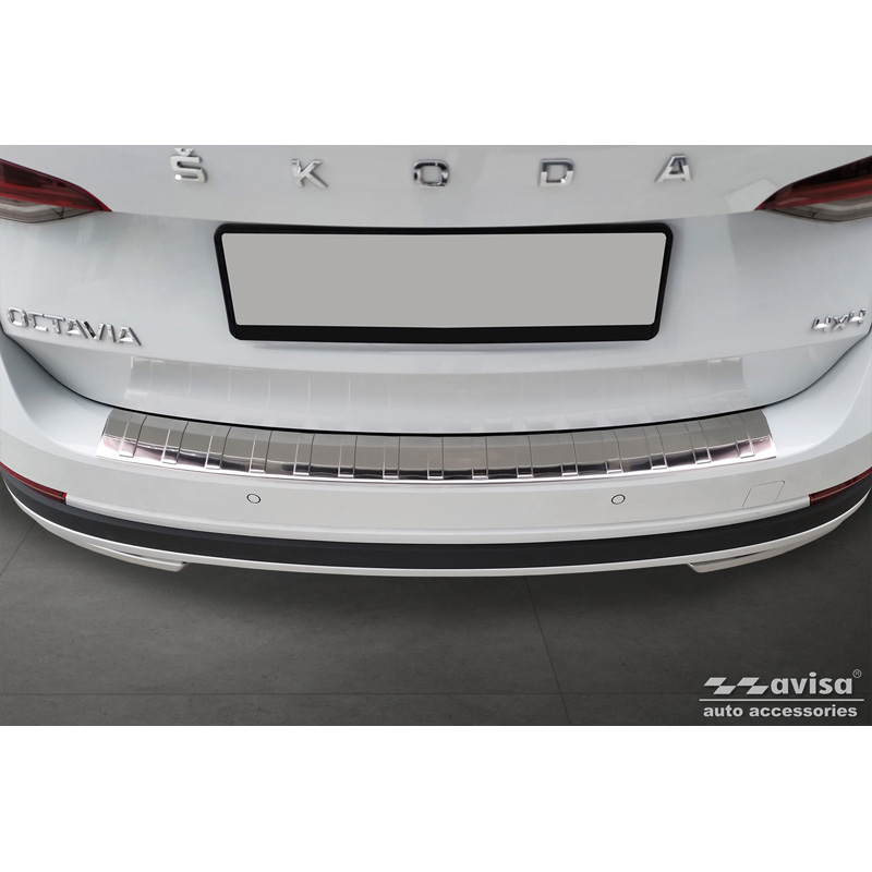 Stainless Steel Rear bumper protector  Skoda Octavia Scout (NX5) 2020- 'Ribs'