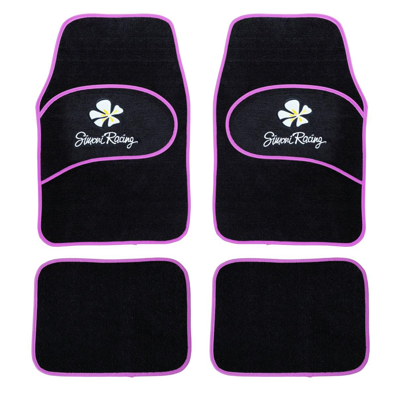 Simoni Racing Universele Automatten Daisy - Zwart/Roze - 4 stuks