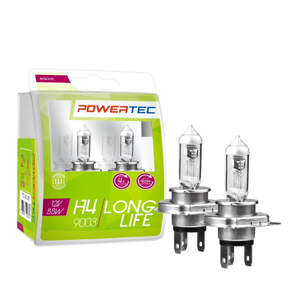 H4 lampen Powertec Long Life H4 12V DUO