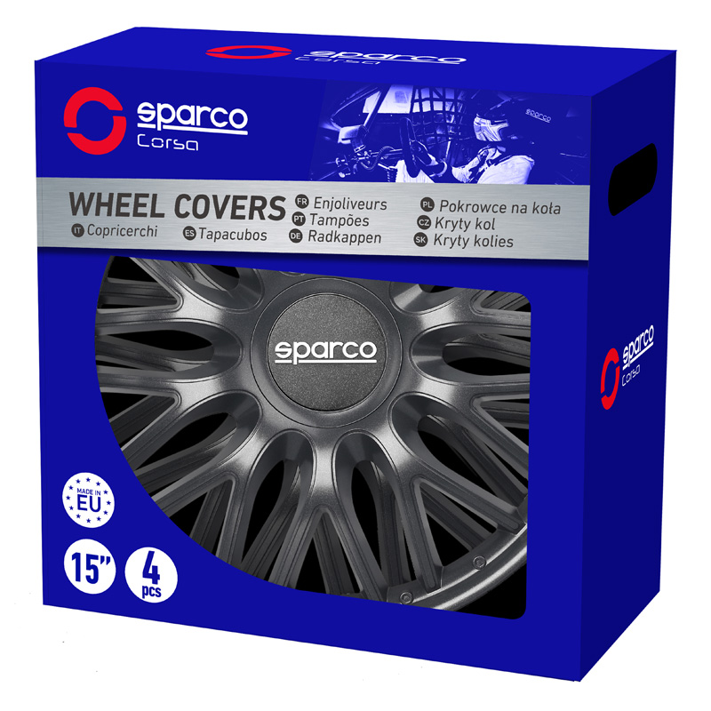 Sparco Wheel Covers Roma - 16-inch - Grey - Set of 4 pieces