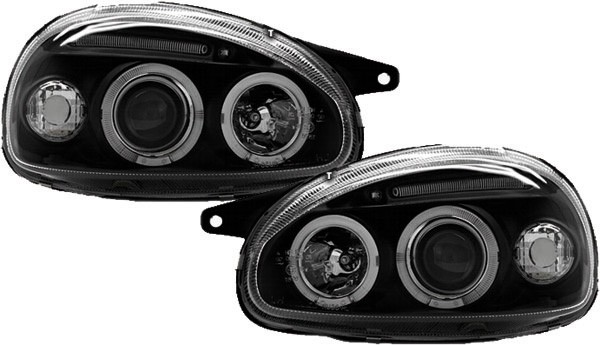 Koplampen Opel Corsa B 93-00 Zwart
