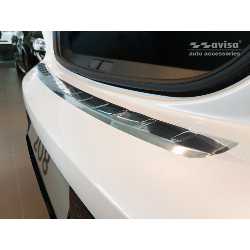 Stainless Steel Rear bumper protector  Peugeot 208 II HB 5-doors 2019-2023 & FL 2023- 'Ribs'