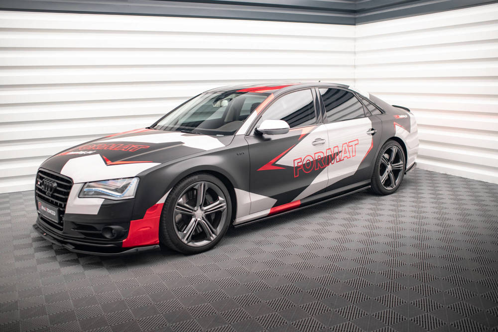 Zijskirts V.1 Audi S8 D4 Maxton Glans Zwart