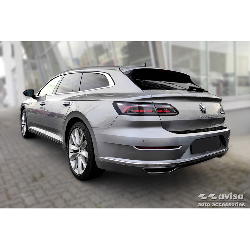 Echt 3D Carbon Achterbumperprotector  Volkswagen Arteon Shooting Brake incl. eHybrid 2020- 'Ribs'