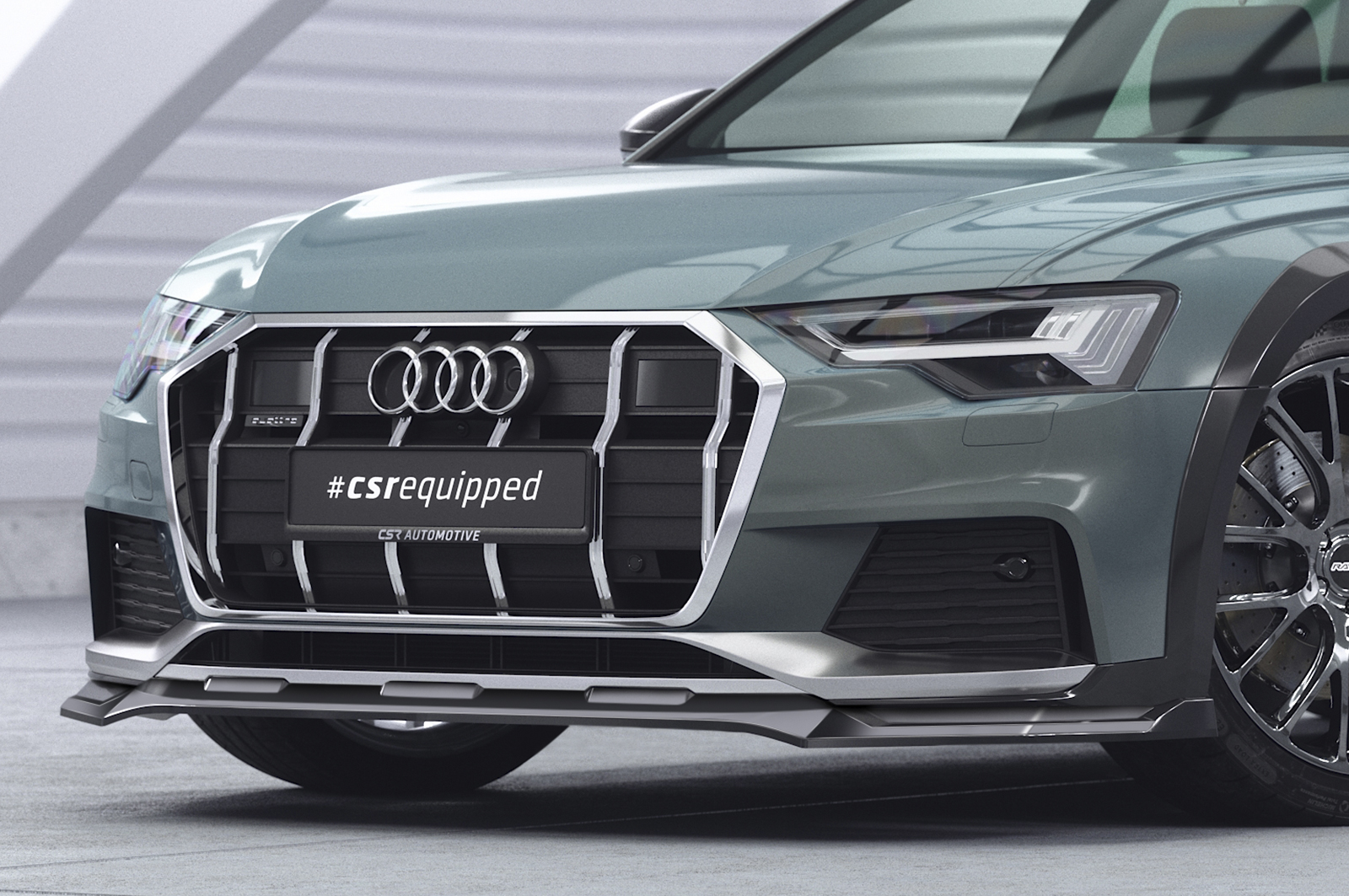 Voorspoiler Audi A6 C8 (Typ F2) Allroad CSR Glans Zwart