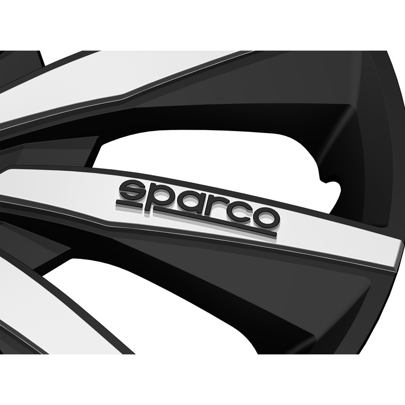 Sparco Wieldoppen Milano - 15-inch - Zwart/Zilver - Set van 4 stuks