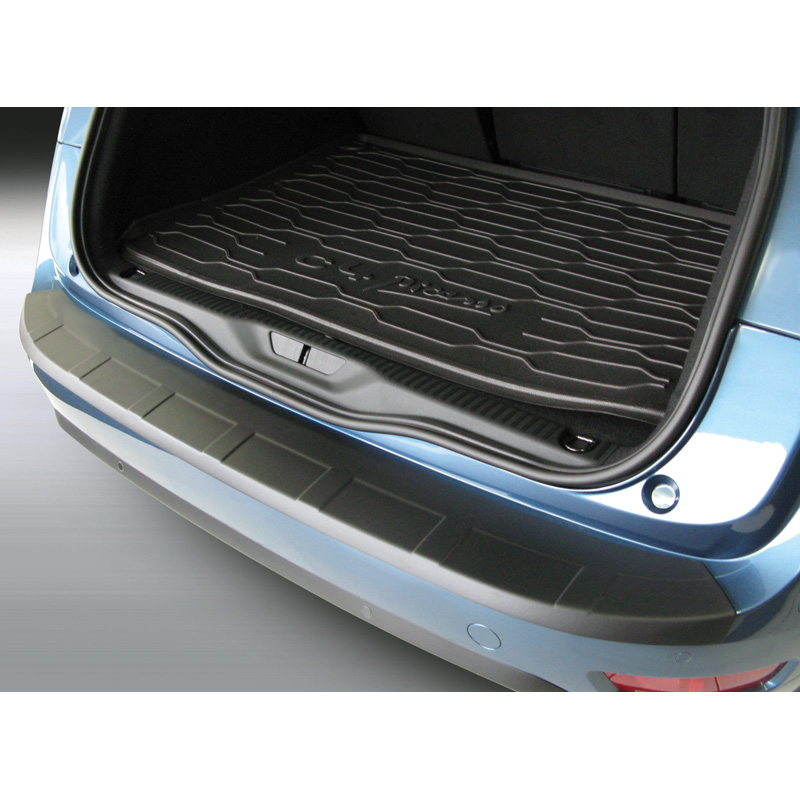 ABS Rear bumper protector  Citroën C4 Picasso 2013- & C4 Spacetourer 2018- 'Ribbed' Black